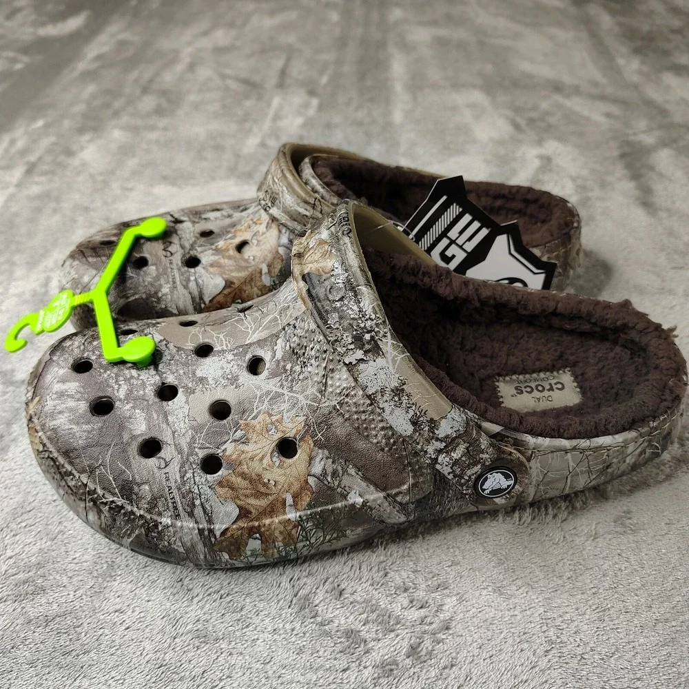 Crocs Classic Lined Realtree Edge Camo Clogs Mens 7‎ Wmns 9 Hunting 205377-280